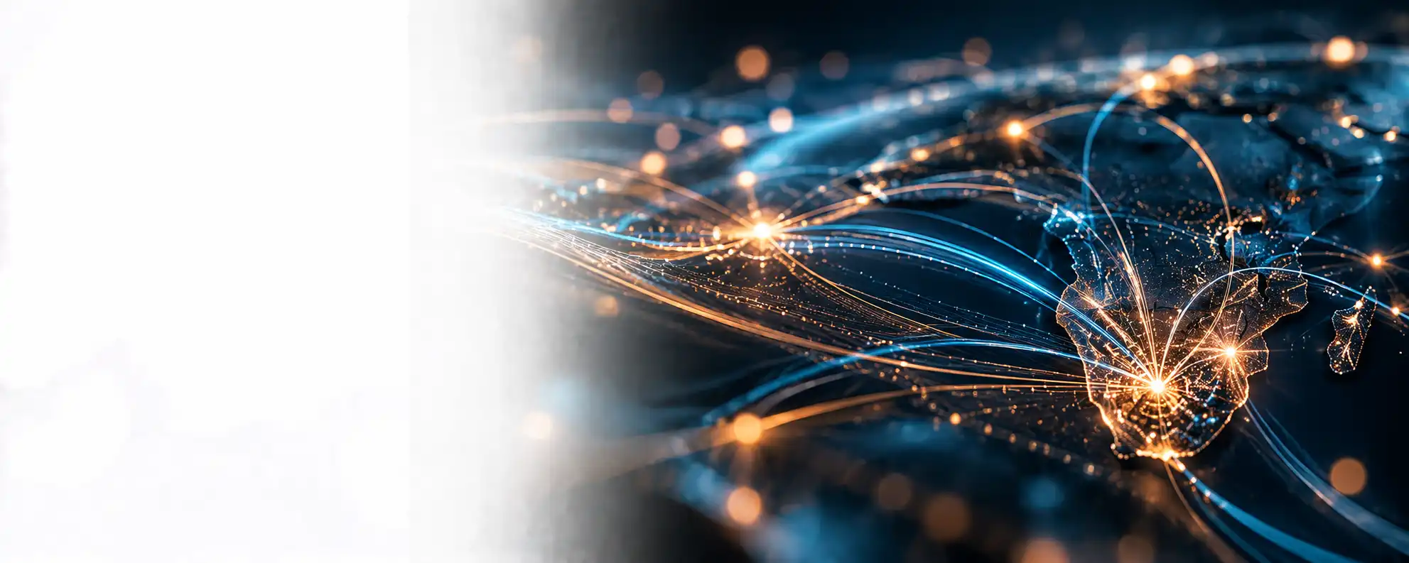 Illustration of glowing connection pathways and intersecting light trails representing remote recording.